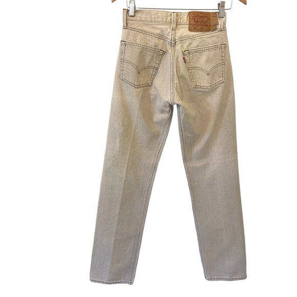 Levi's 501 Jeans 90s Vintage Tan Beige Khaki Made in USA Size 28/32 - Picture 2 of 9